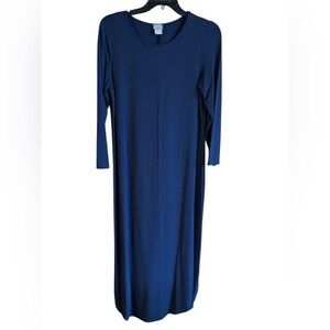 Chicos blue long-sleeve stretch jersey knit dress size 0. Soft and elegant.